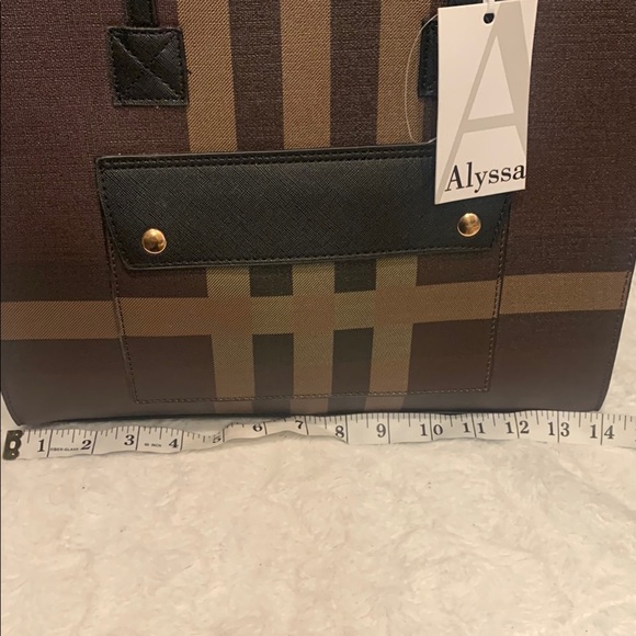 COPY - NWT Alyssa Brown and Black Plaid Tote Bag - Picture 7 of 7